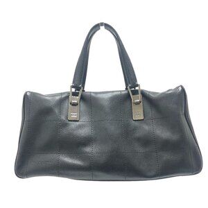 CHANEL Black Caviar Leather Boston Bag